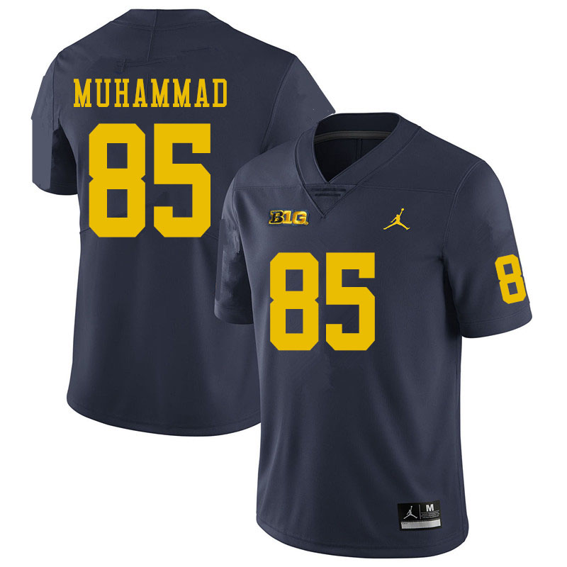 Men #85 Mustapha Muhammad Michigan Wolverines College Football Jerseys Sale-Navy